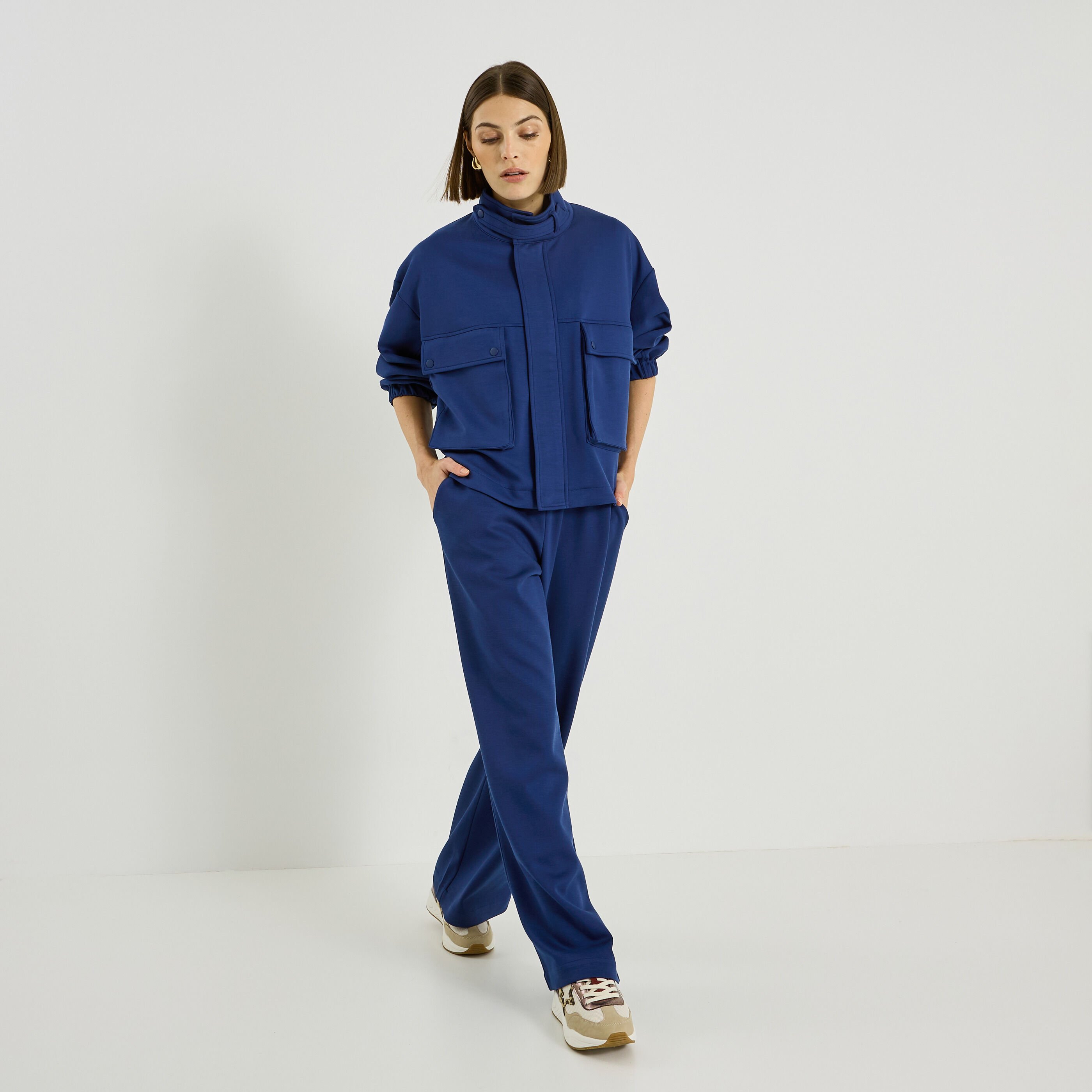 Pantalon large en maille femme