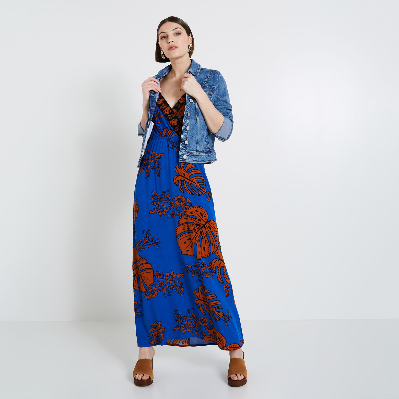 Robe longue imprimée femme