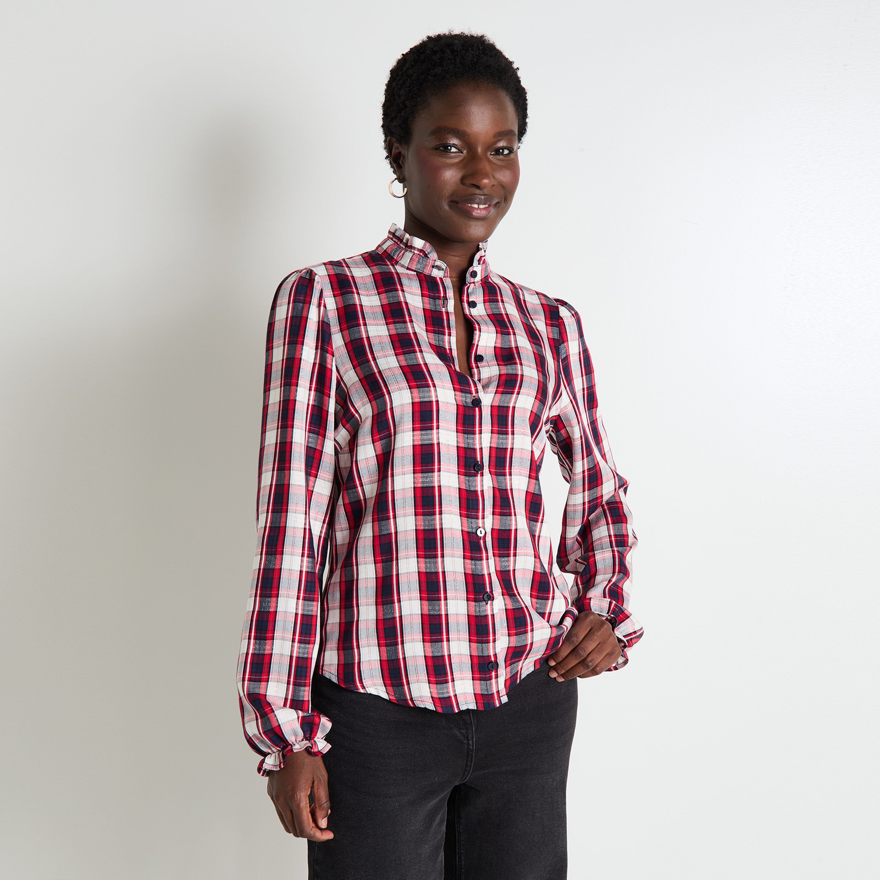 Chemisier col montant femme