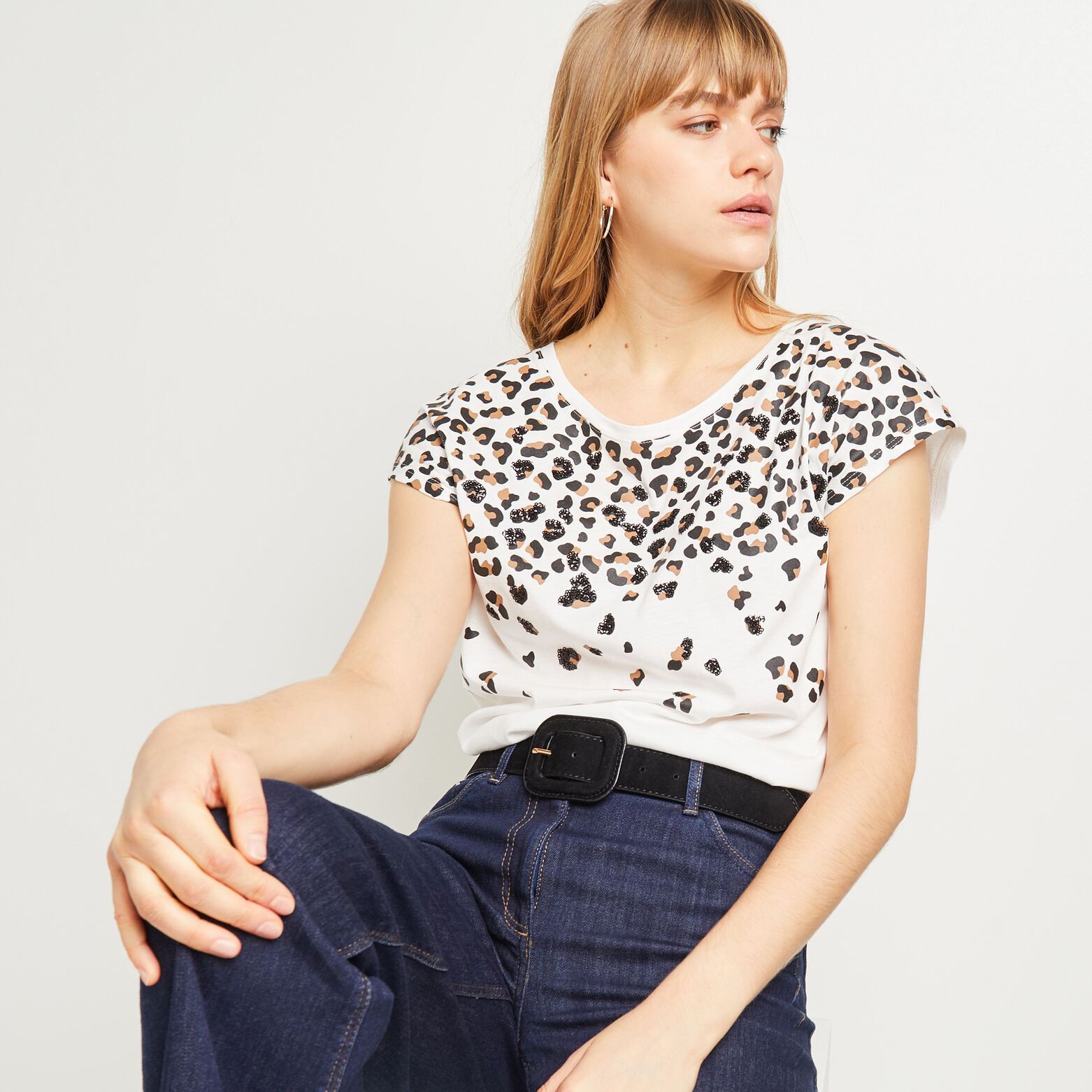 T-Shirt motif léopard femme