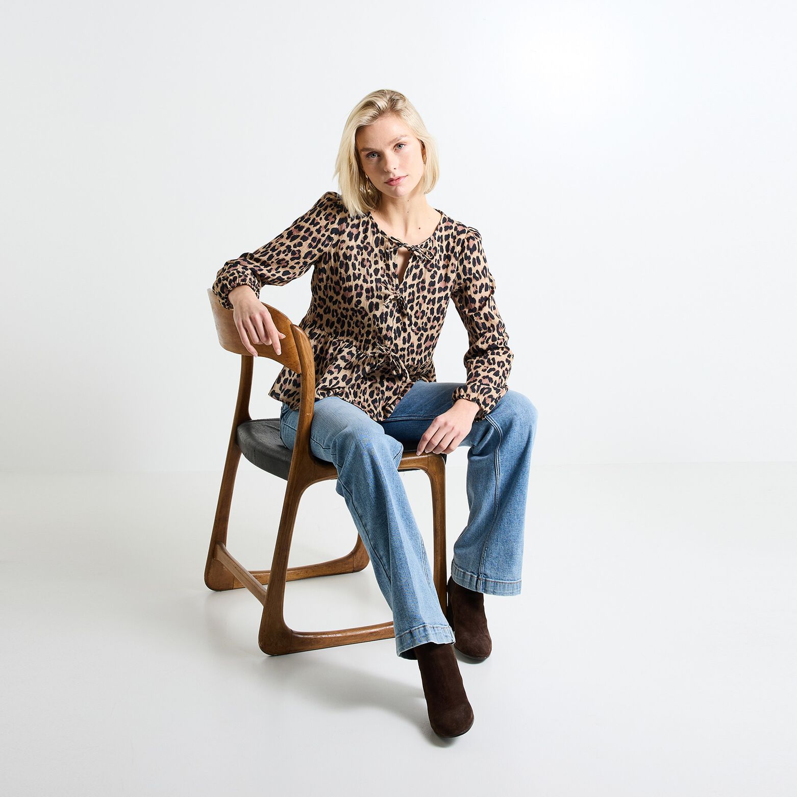 Blouse imprimé léopard femme