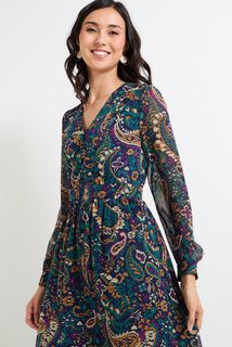 Robe longue col V femme