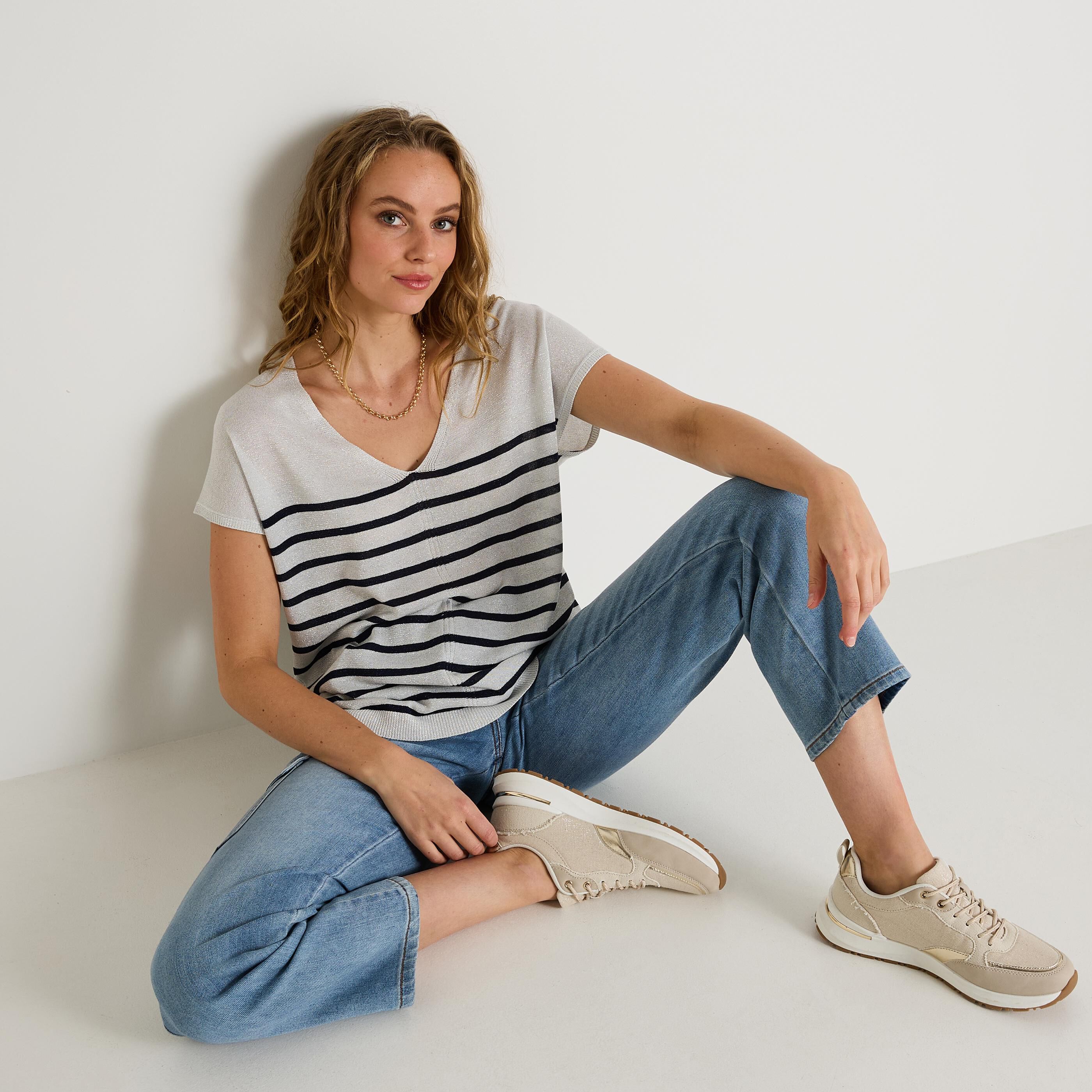 Pull manches courtes femme