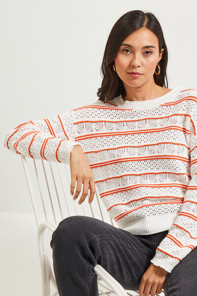 Pull crochet femme