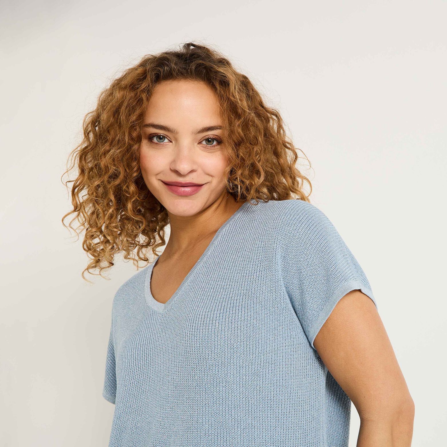Pull manches courtes femme