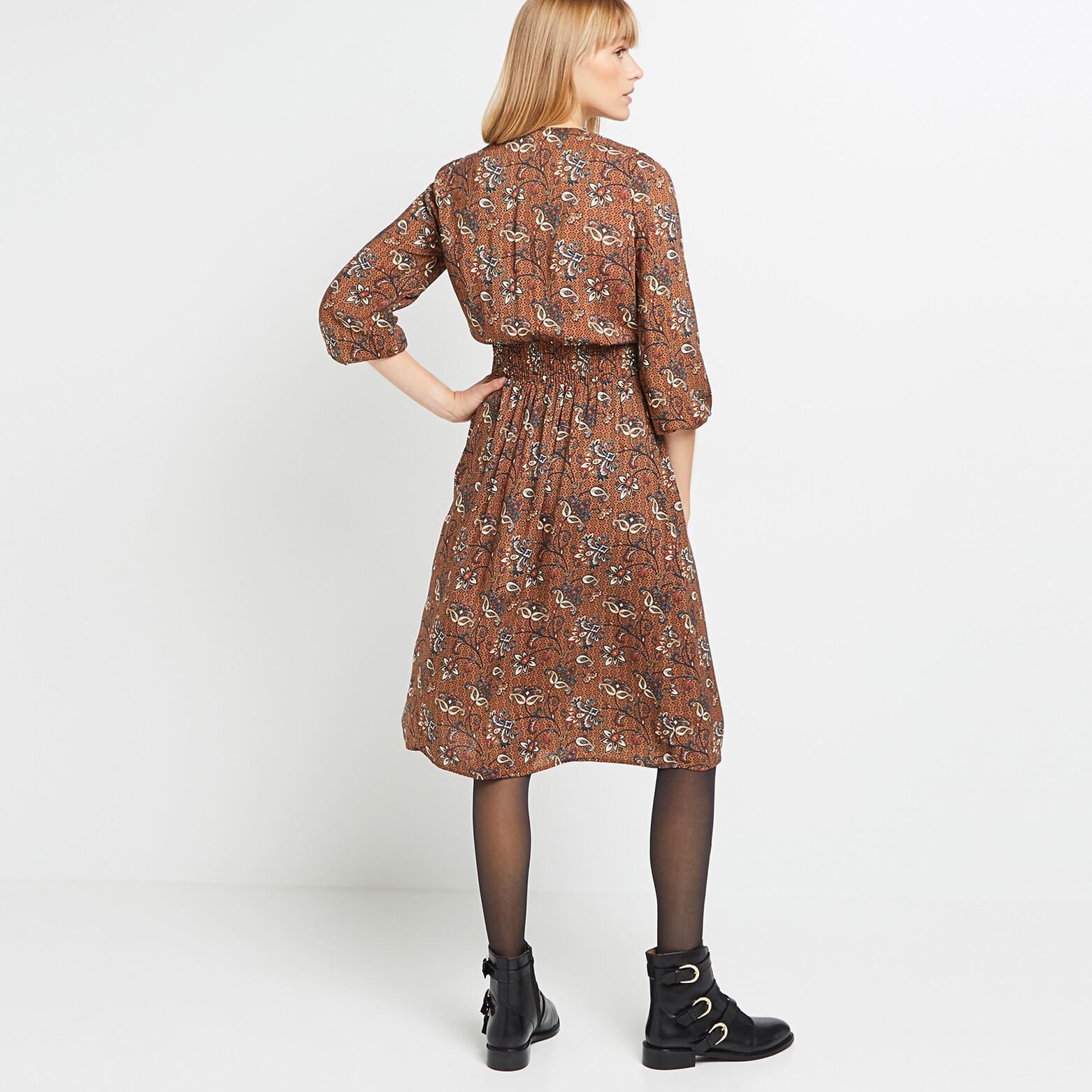Robe mi longue imprimée femme