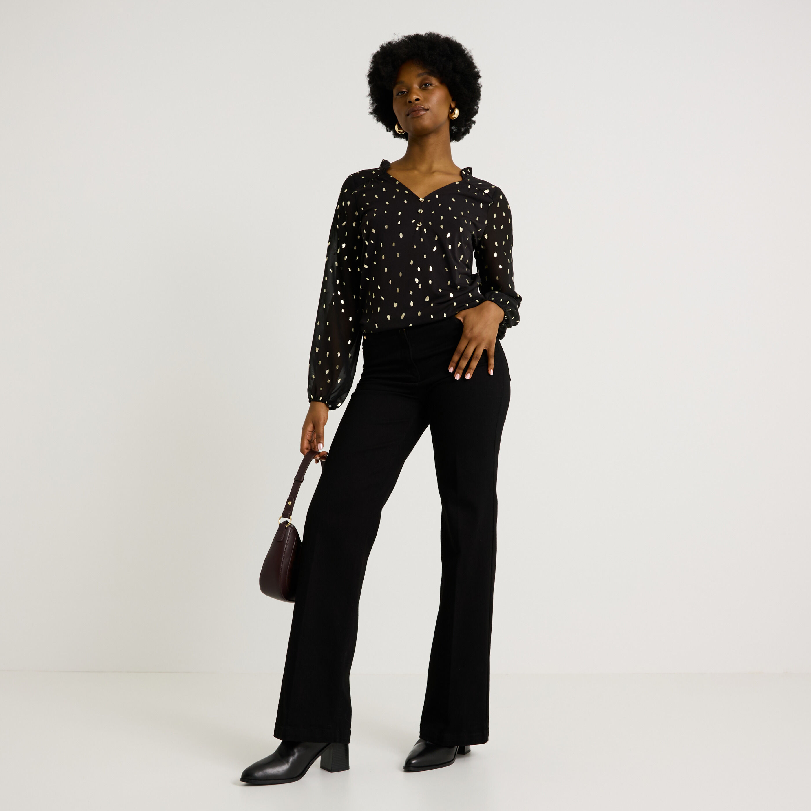 Blouse manches en voile femme