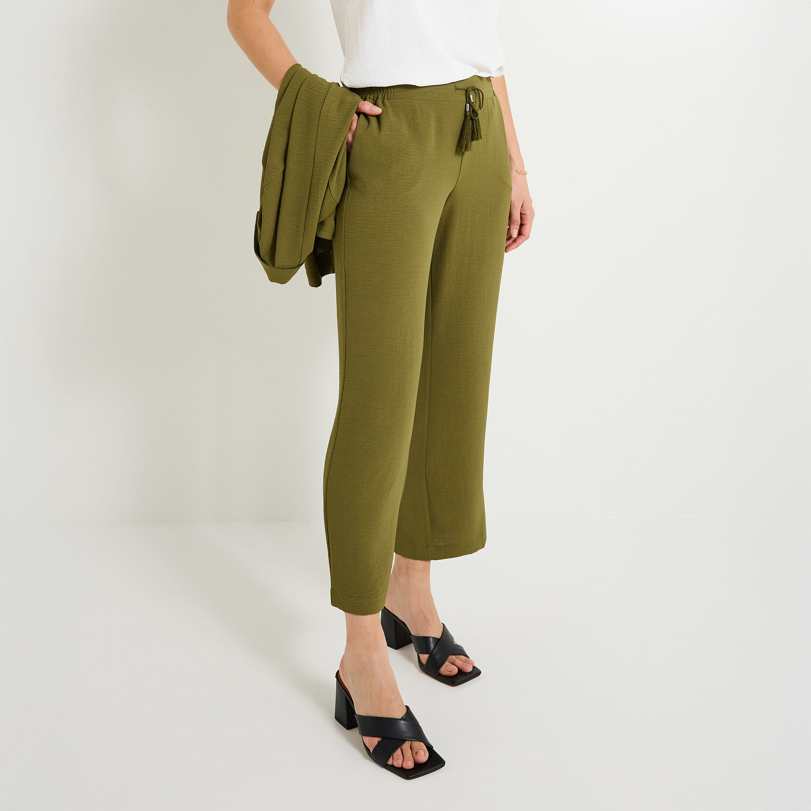 Pantalon large fluide femme