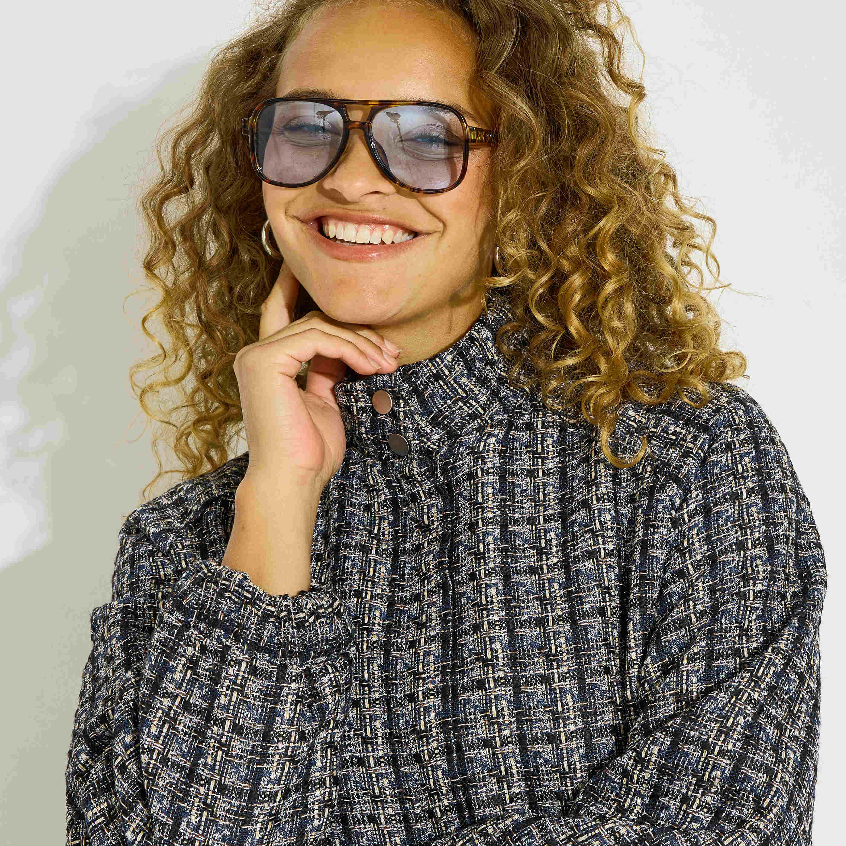 Veste bomber en tweed femme