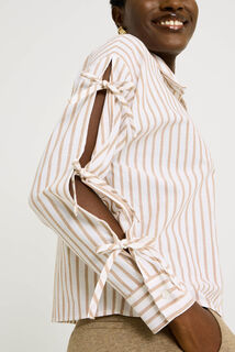 Chemise rayée avec nœuds femme