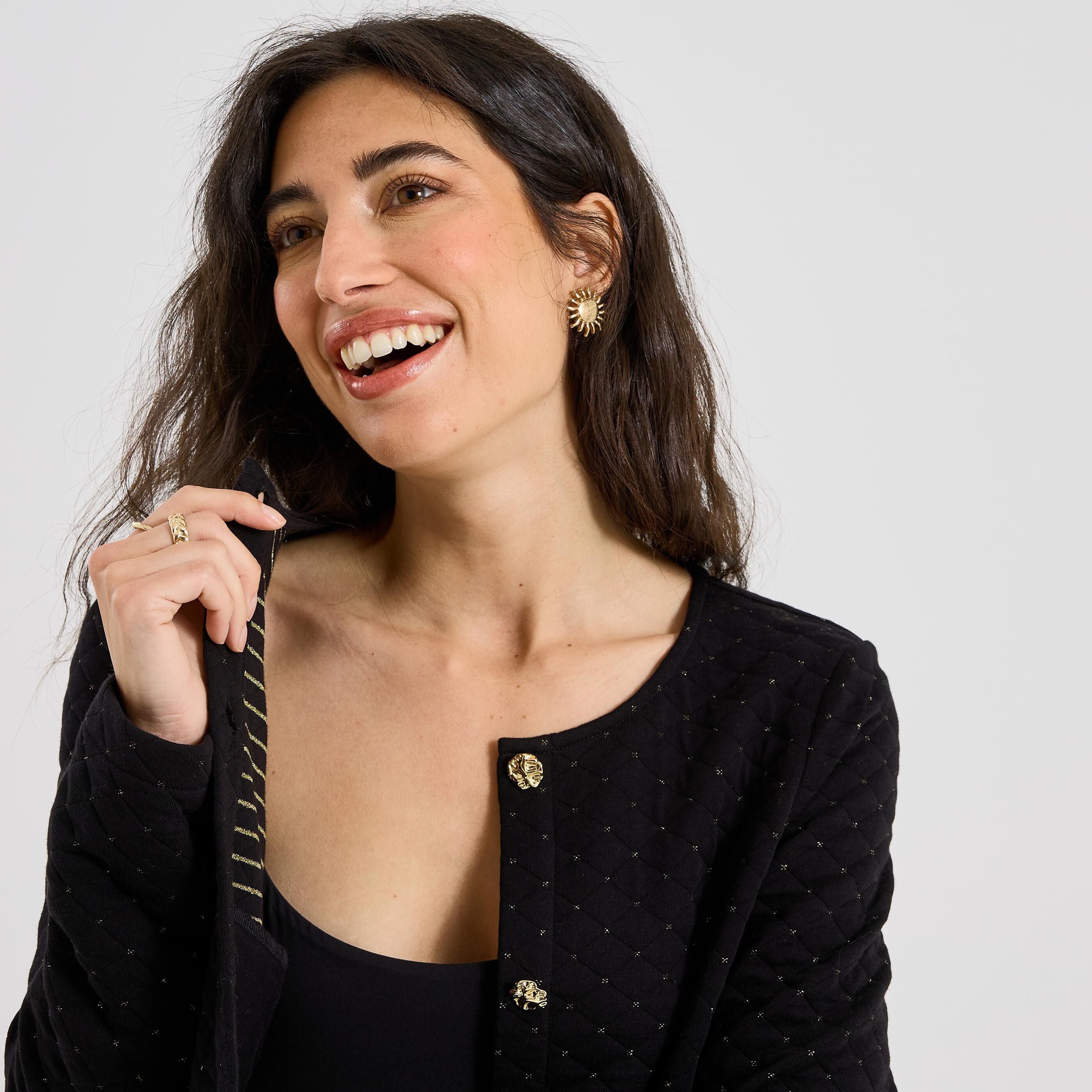 Veste matelass&eacute;e en maille femme