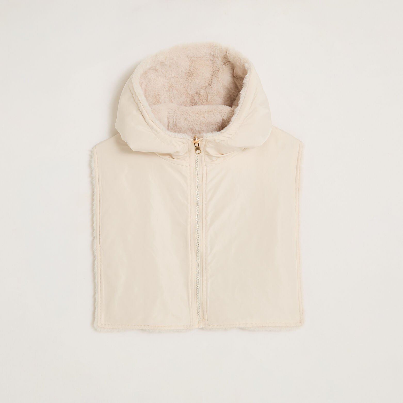 Col zippé réversible à capuche femme