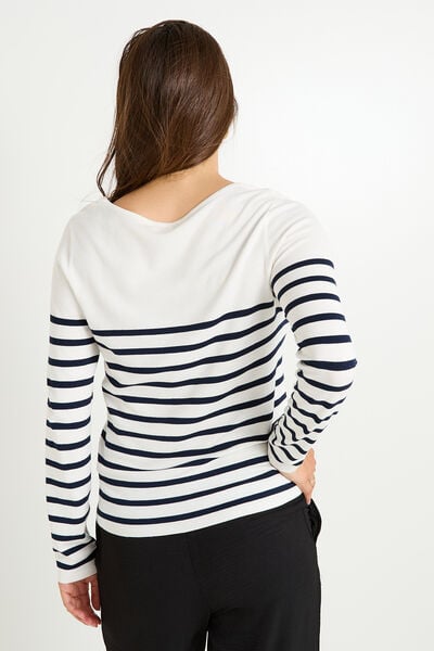 Pull col V guipure femme