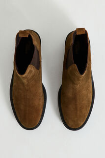 Bottines en croûte de cuir femme