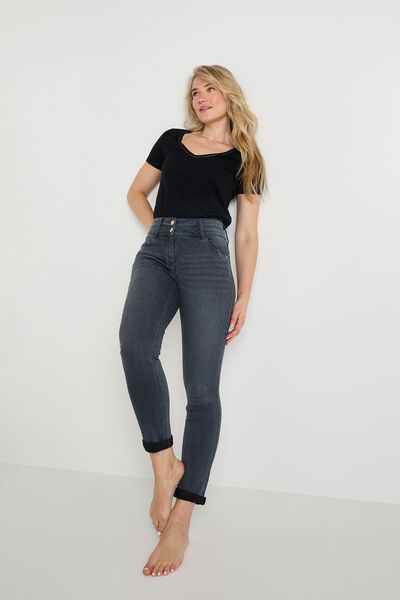 Jean raccourci taille haute HANOI femme