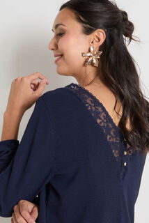 Blouse col V manches longues femme