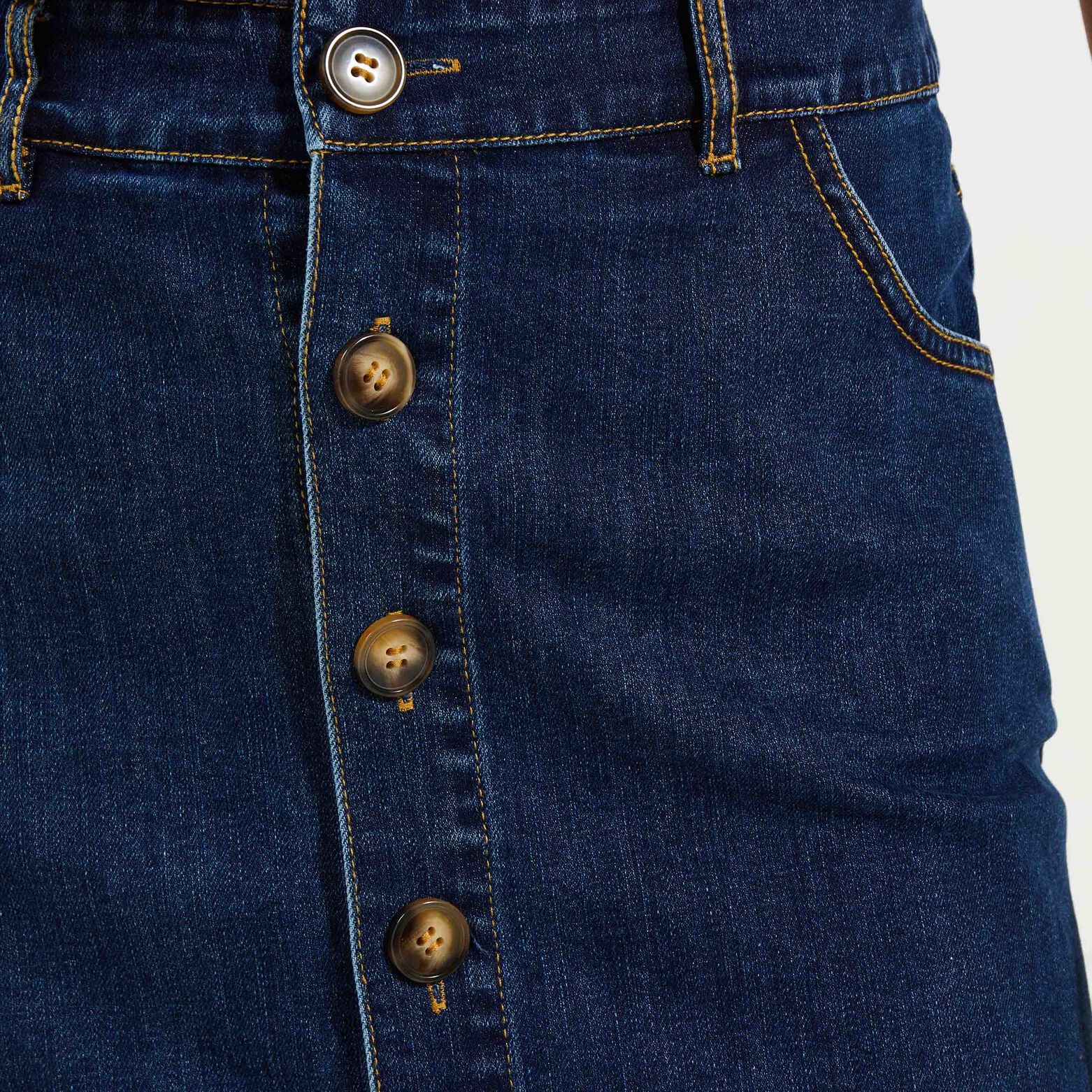 Jupe denim boutonnée femme