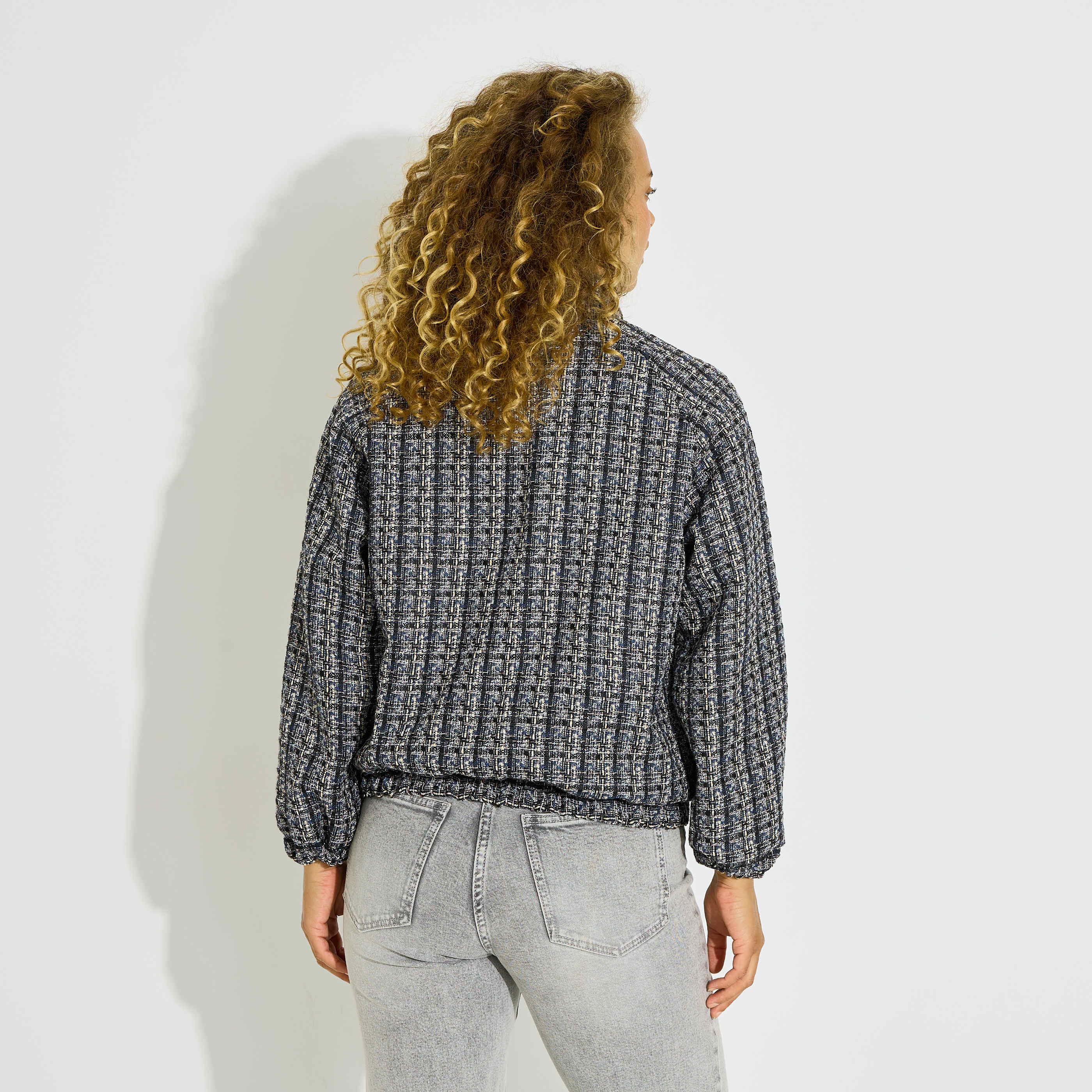Veste bomber en tweed femme