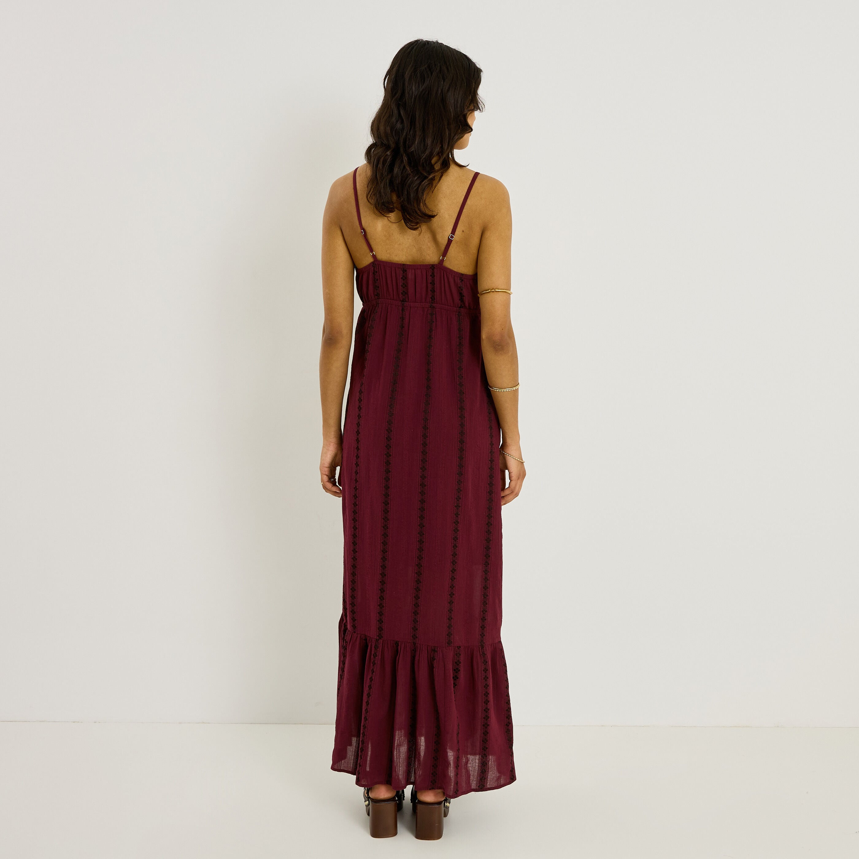 Robe boh&egrave;me longue &agrave; bretelles