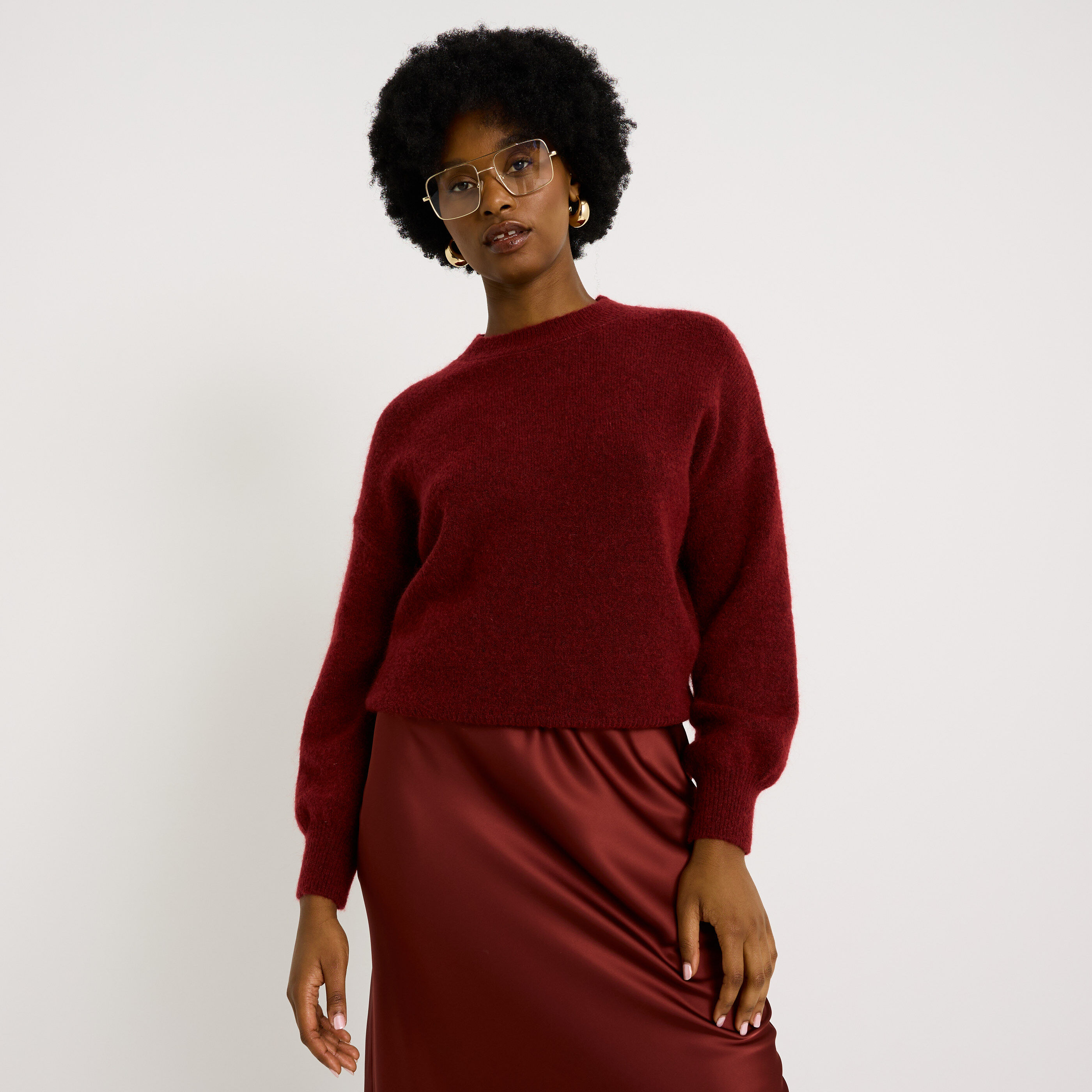 Pull premium &agrave; col rond femme