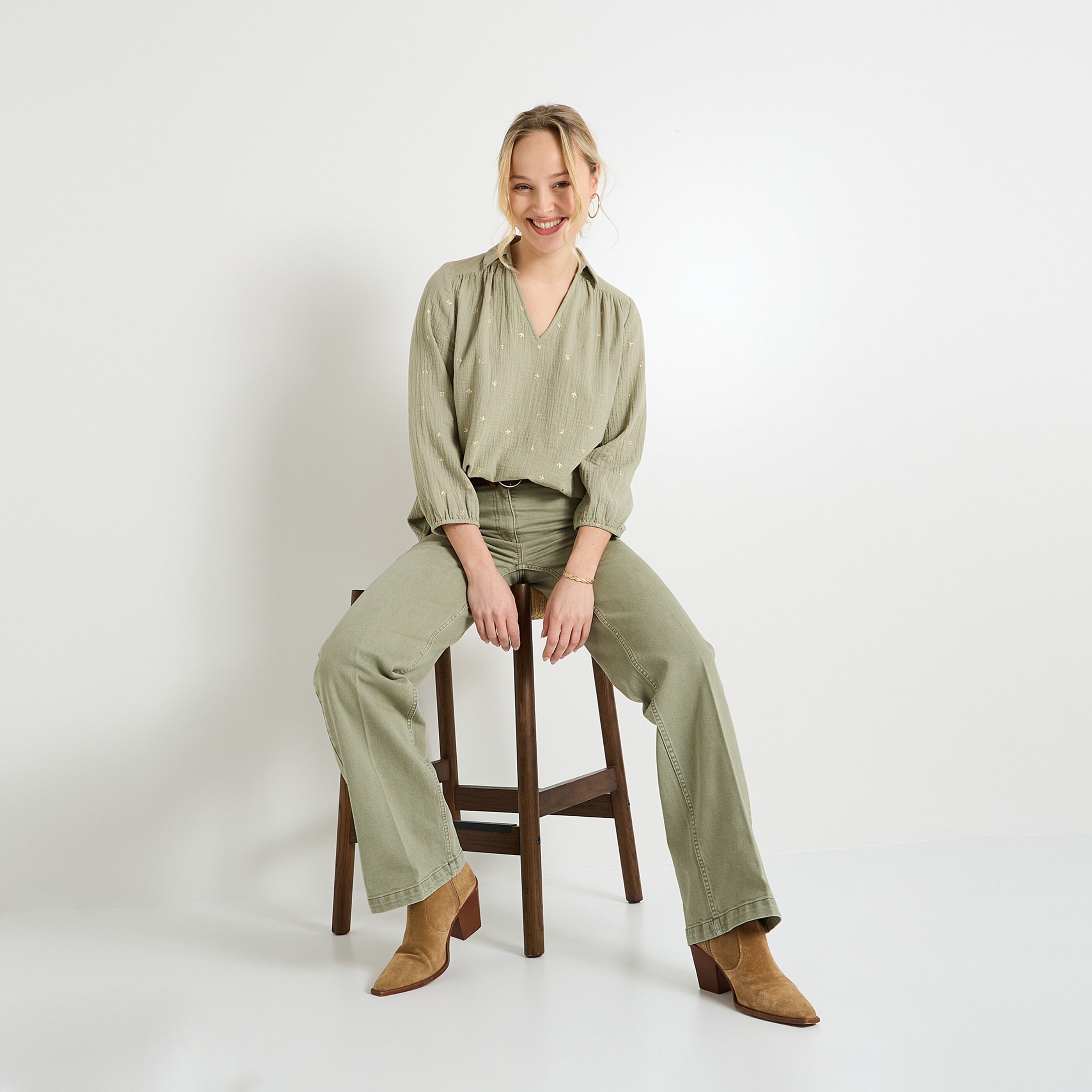 Blouse en gaze de coton femme