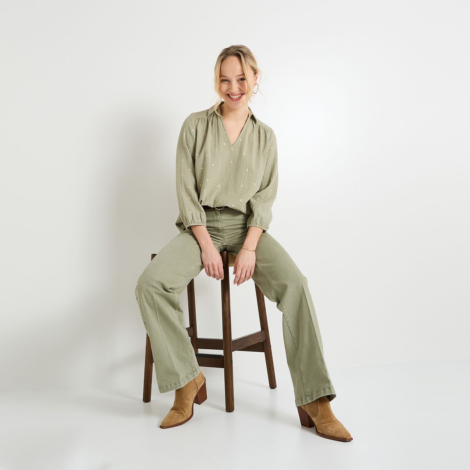 Blouse en gaze de coton femme