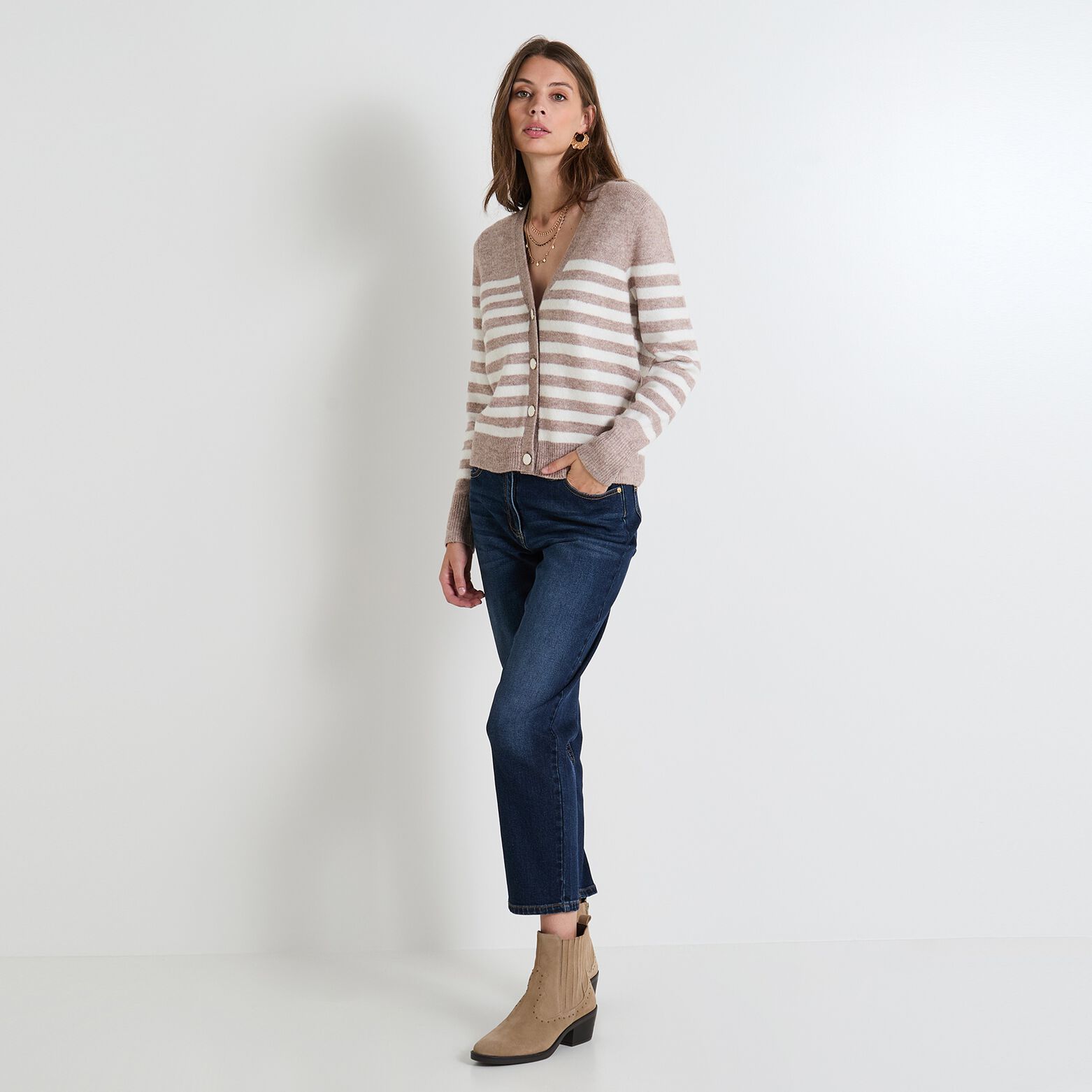Gilet rayé femme