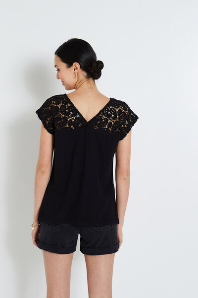 Tshirt détails crochet femme
