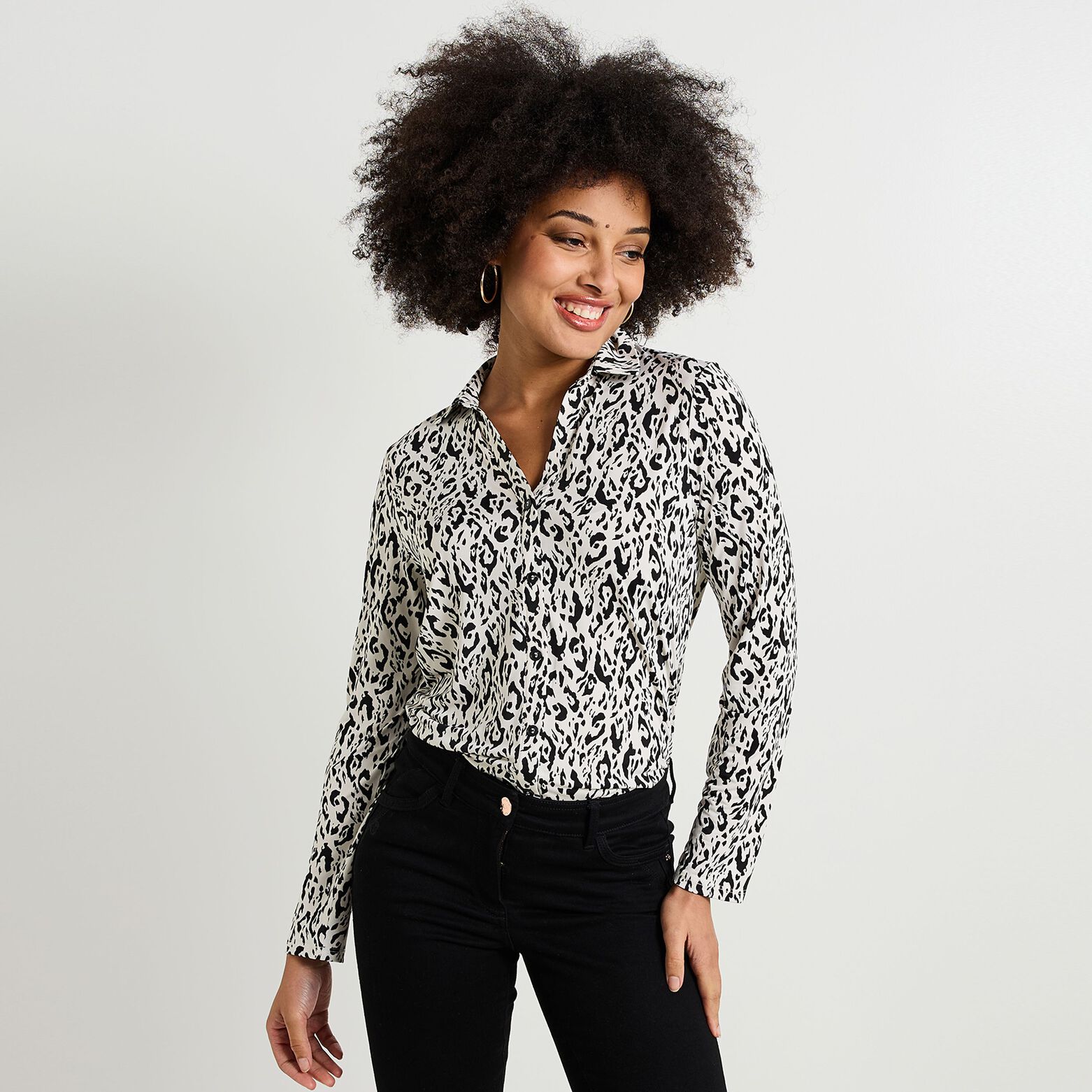 Chemise imprimé léopard femme