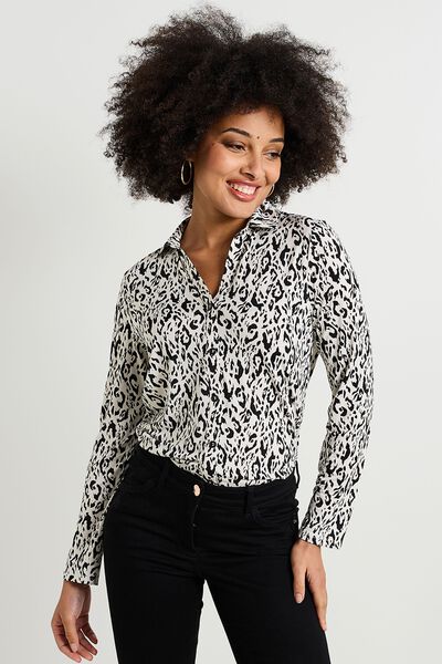 Chemise imprimé léopard femme