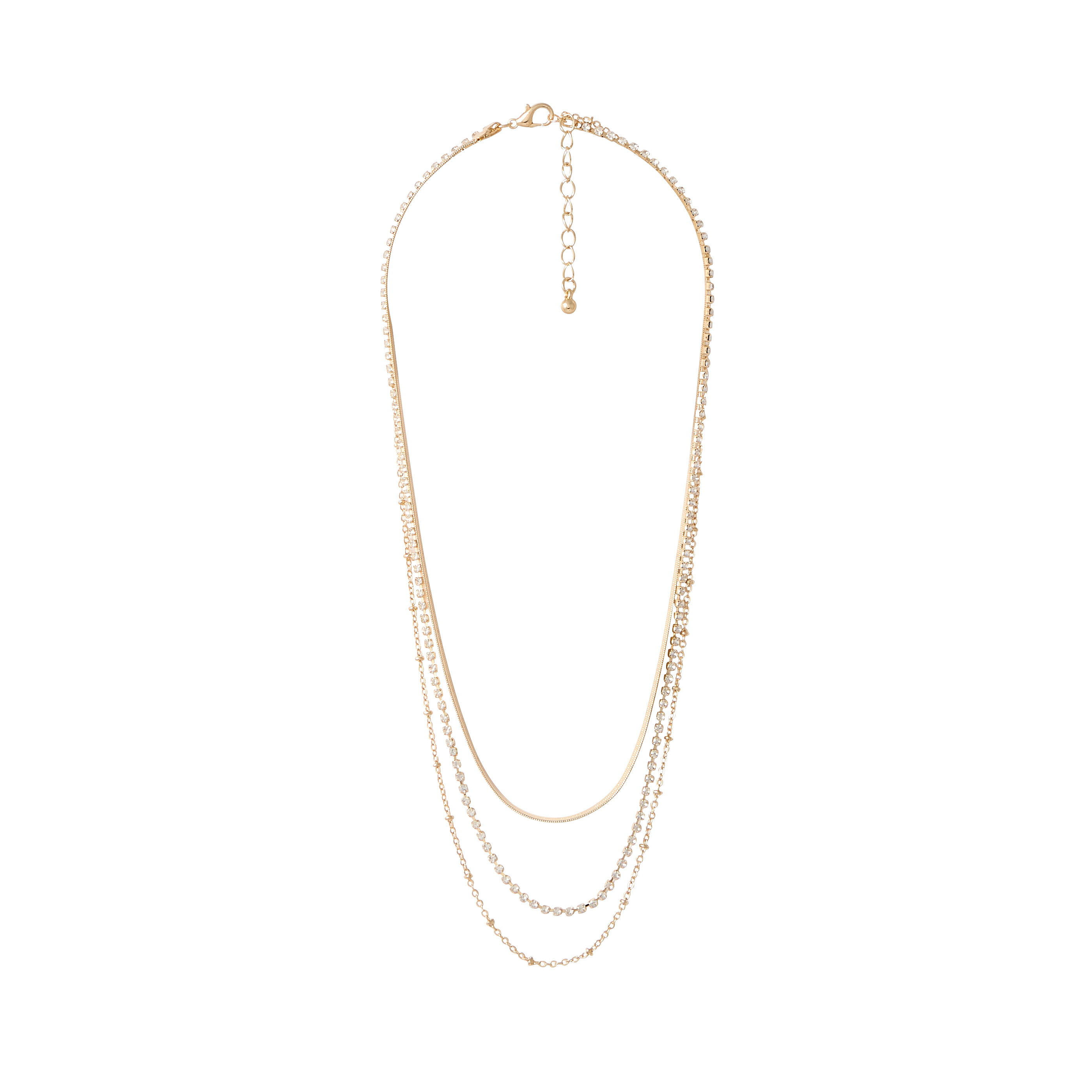 Collier 3 rangs couleur or