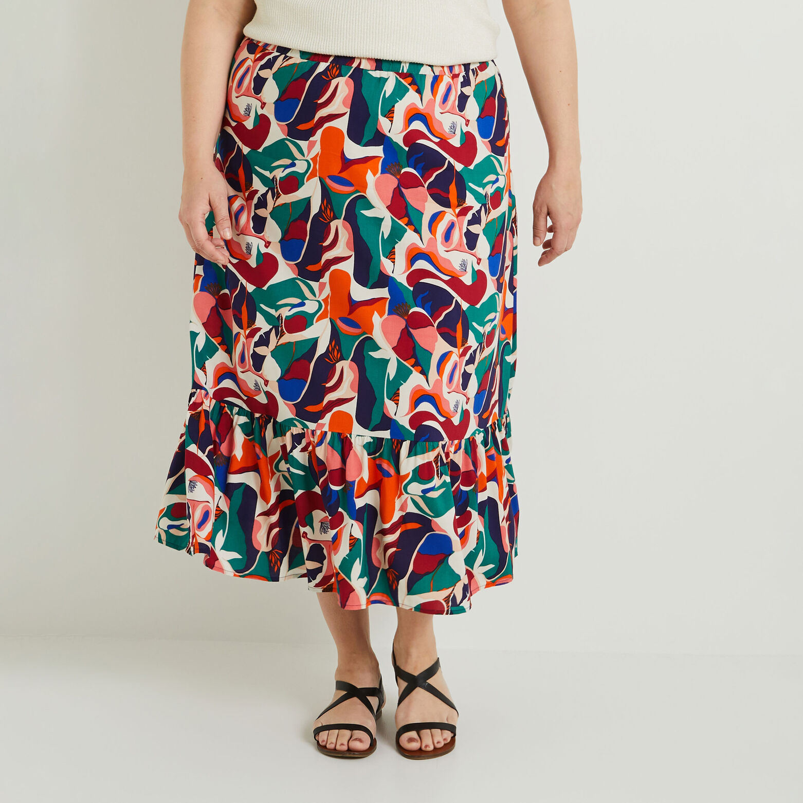 Jupe longue en satin rouge : Jupes de luxe pour femmes | Anne Fontaine Jupe longue en satin rouge : Jupes de luxe pour femmes | Anne Fontaine