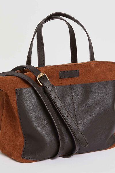 Sac cuir bimatière femme