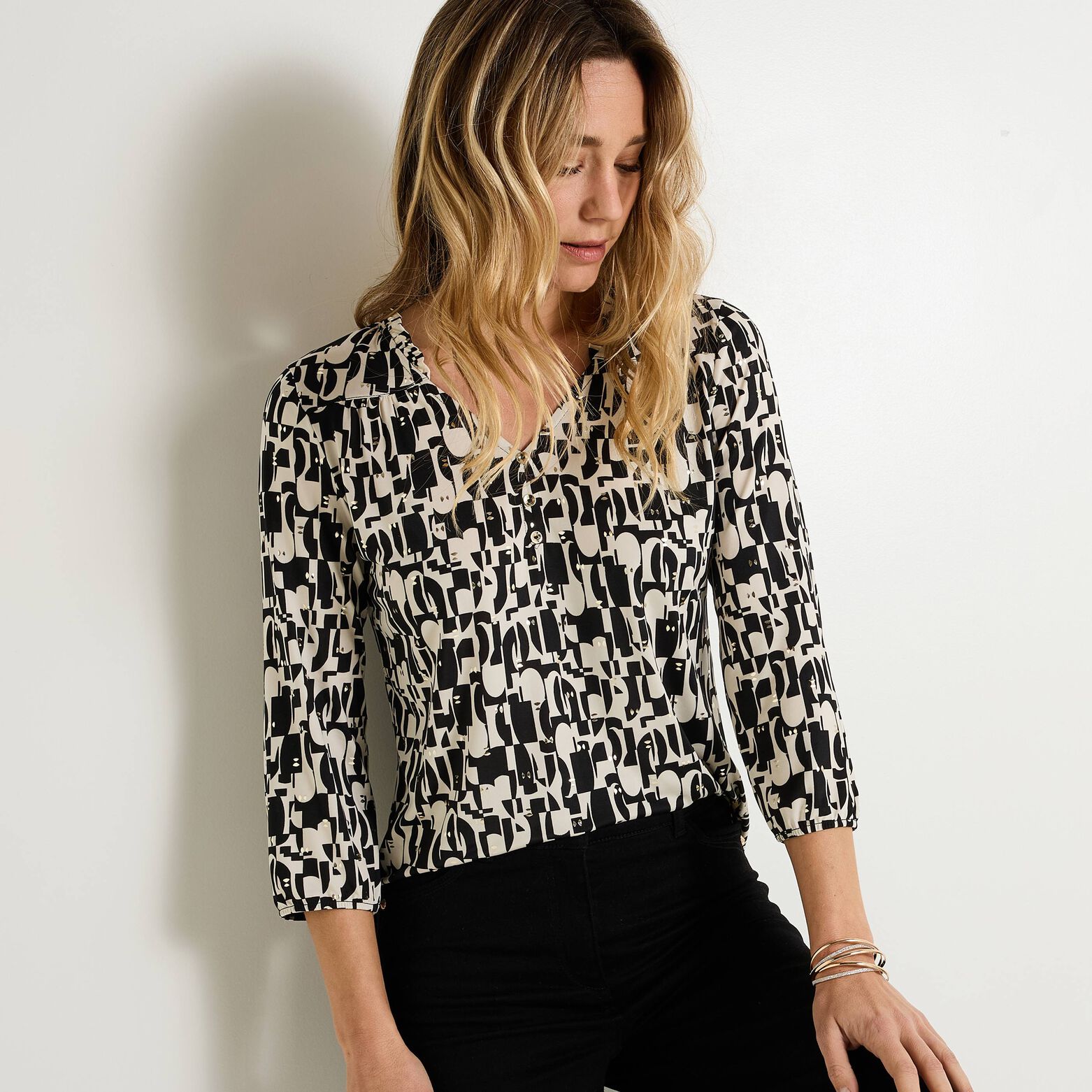 T-shirt col V femme