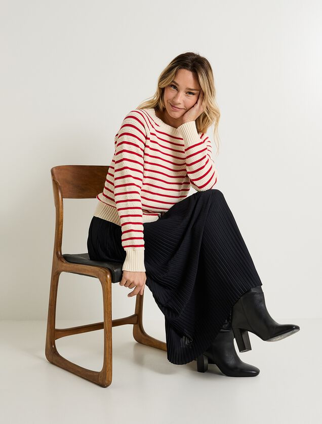 Pull col rond femme