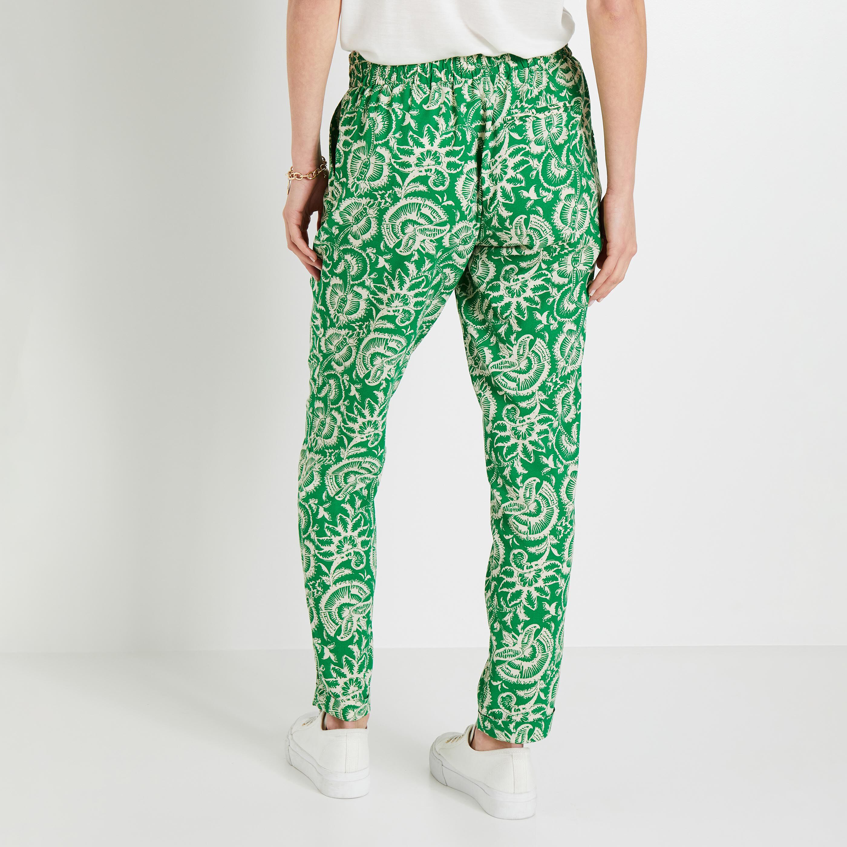 Pantalon fluide imprim&eacute; femme
