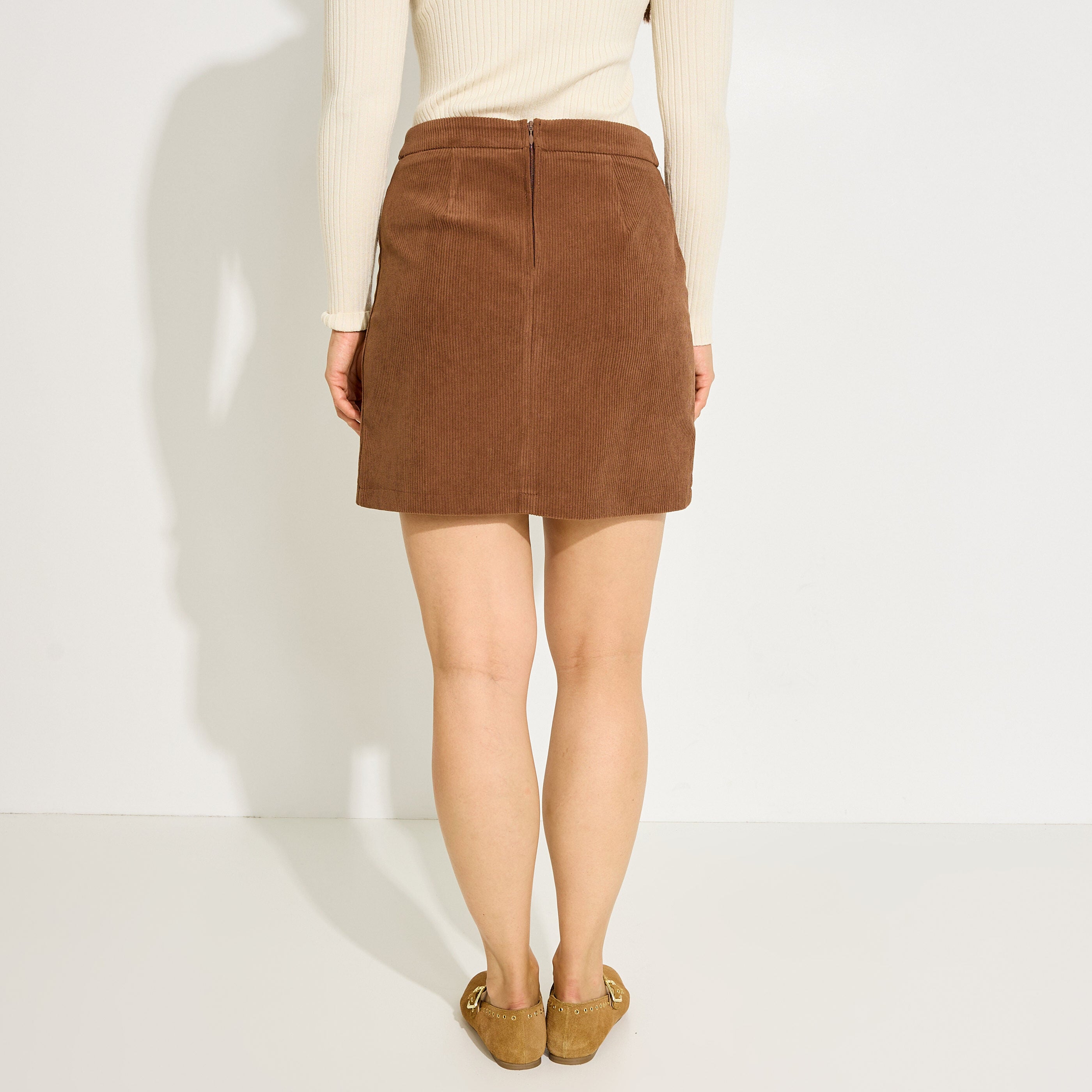 Jupe courte en velours femme
