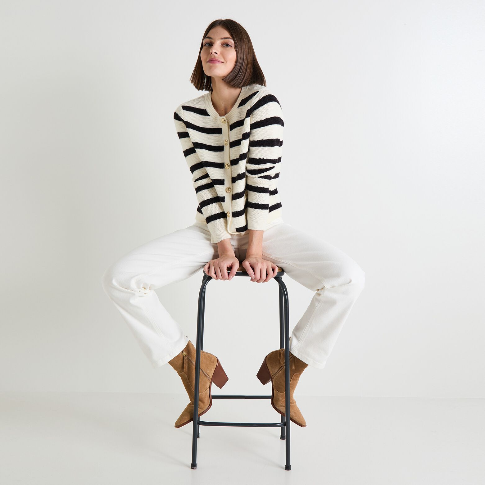 Gilet rayé femme