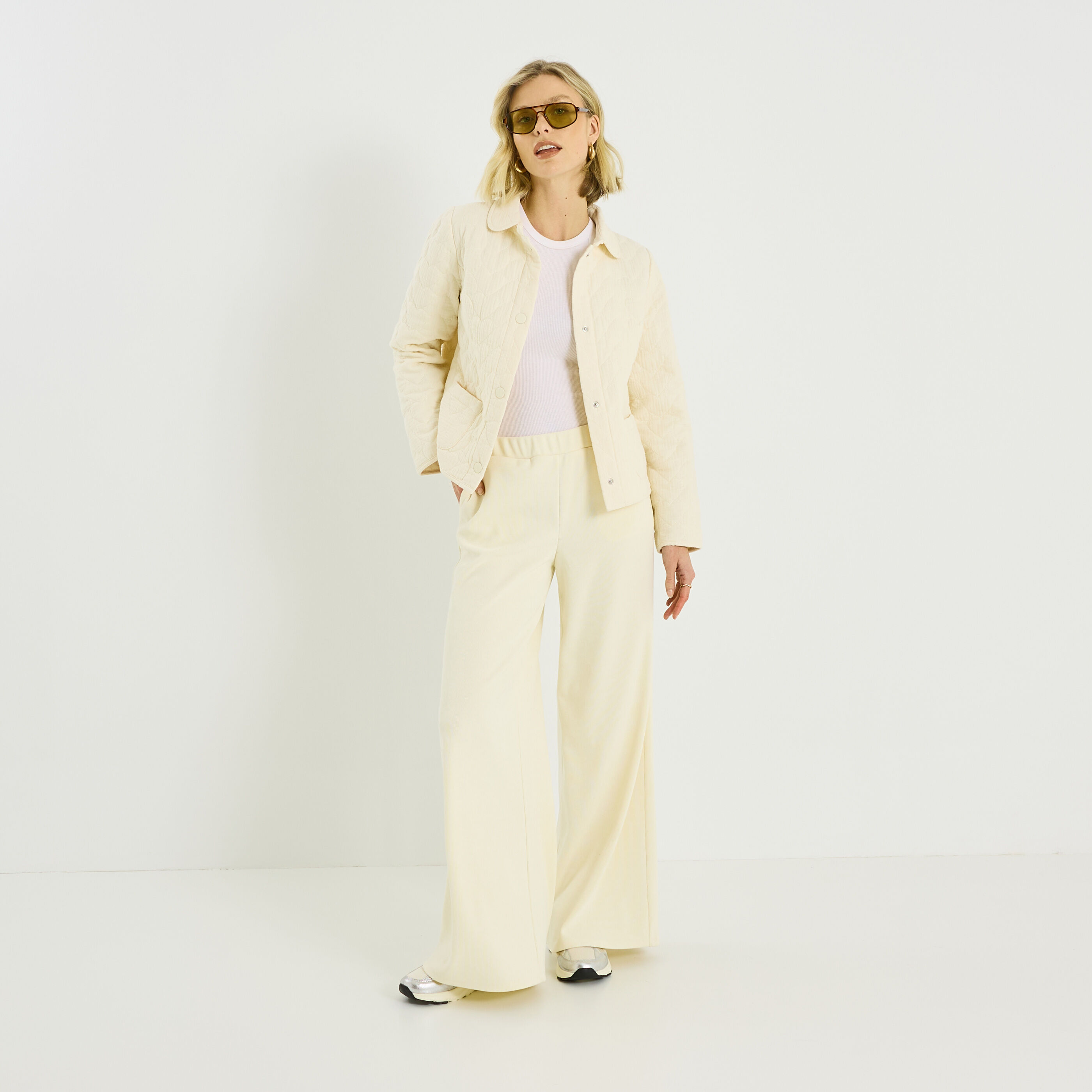 Veste matelass&eacute;e motif c&oelig;ur femme