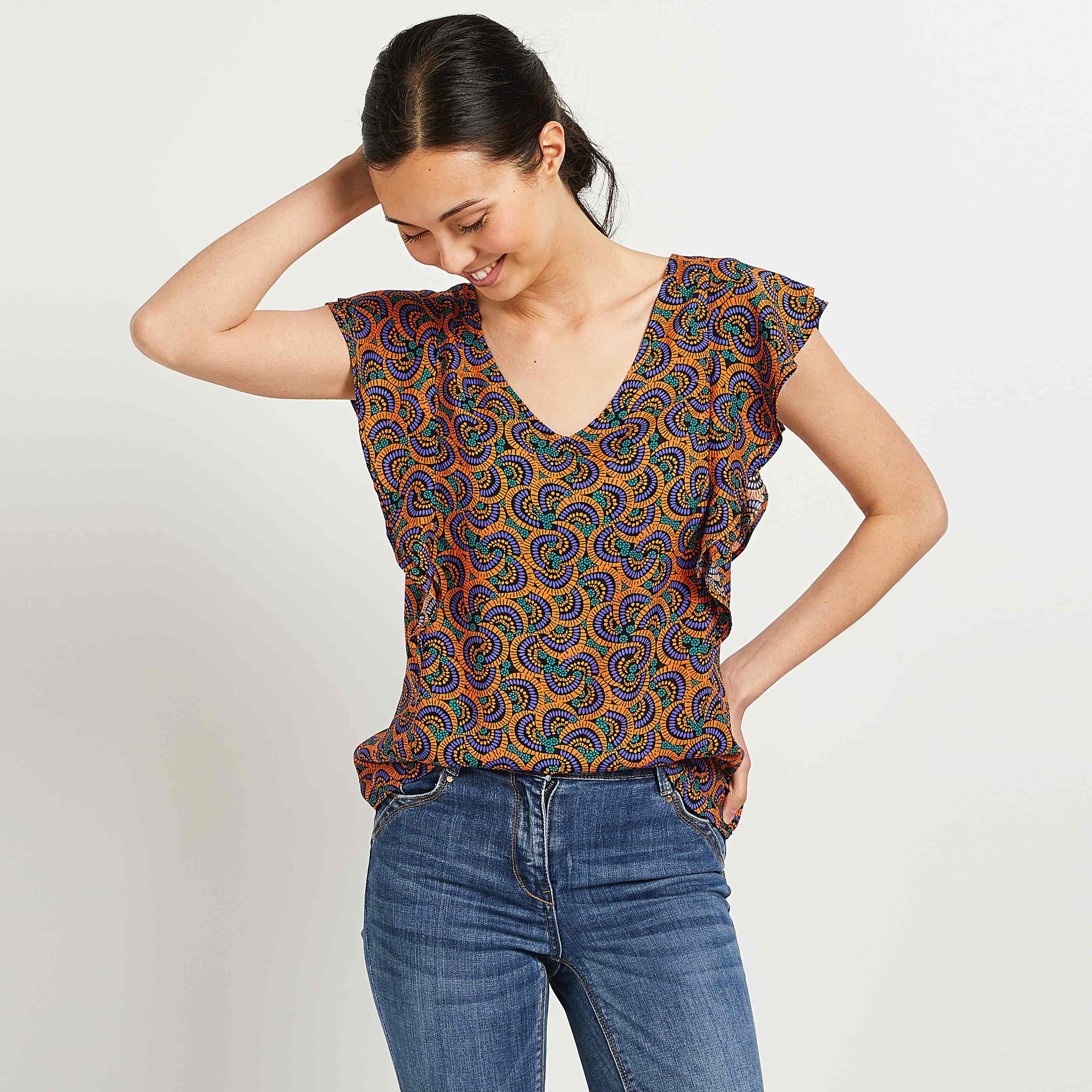 Blouse manches sale courtes femme