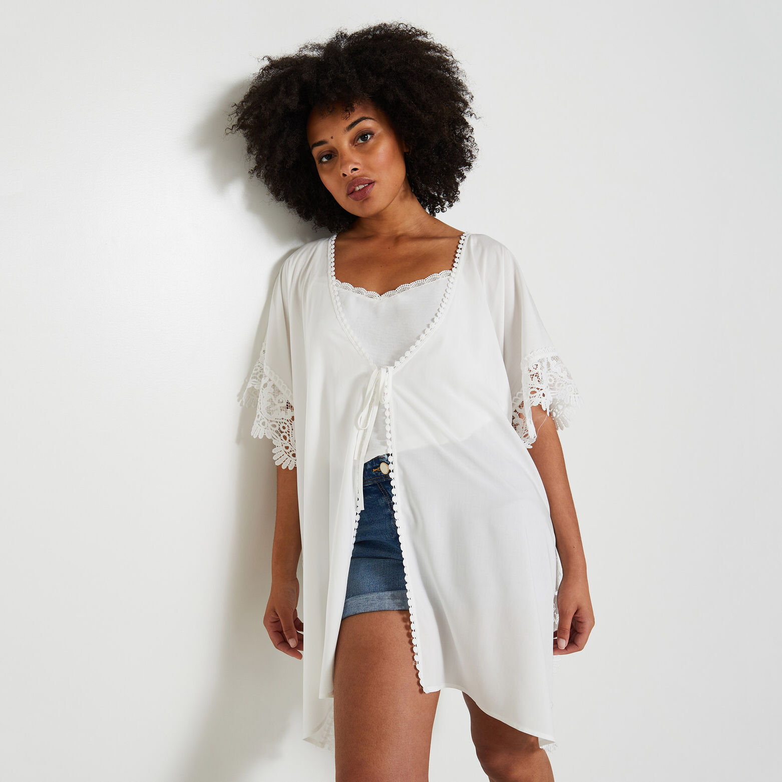 Paréo broderie femme