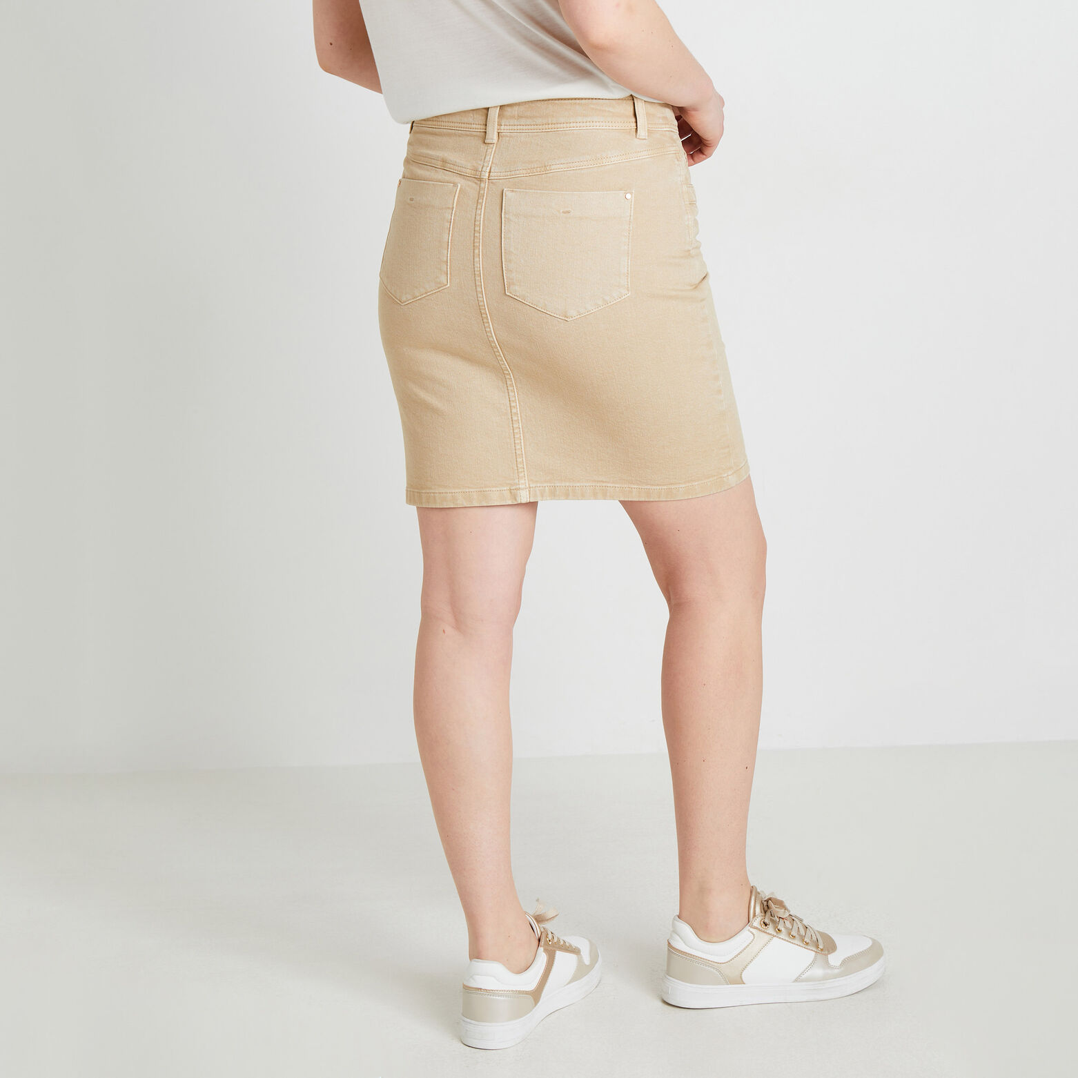 Jupe denim couleur femme