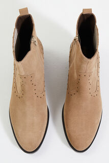 Bottines cuir style santiags