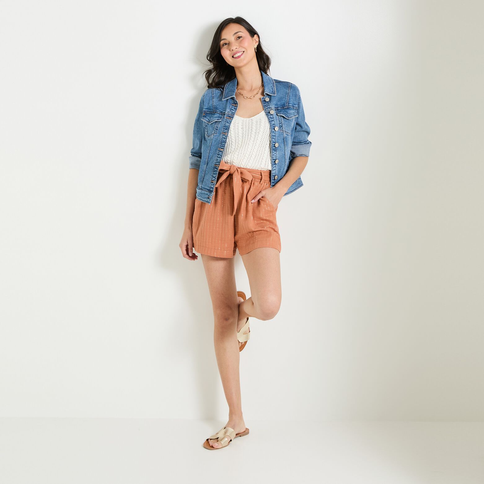 Short gaze de coton femme