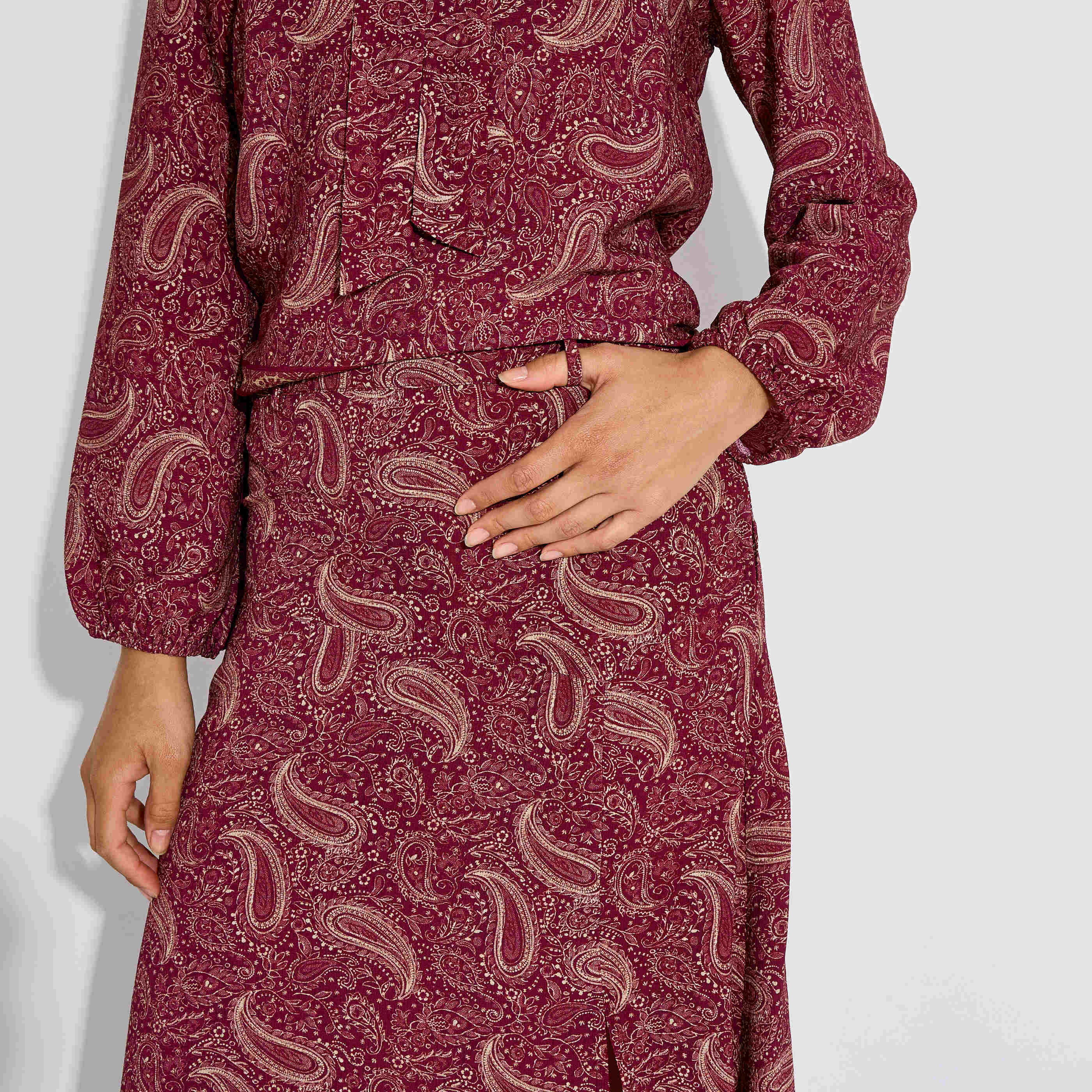 Jupe longue motif cachemire femme