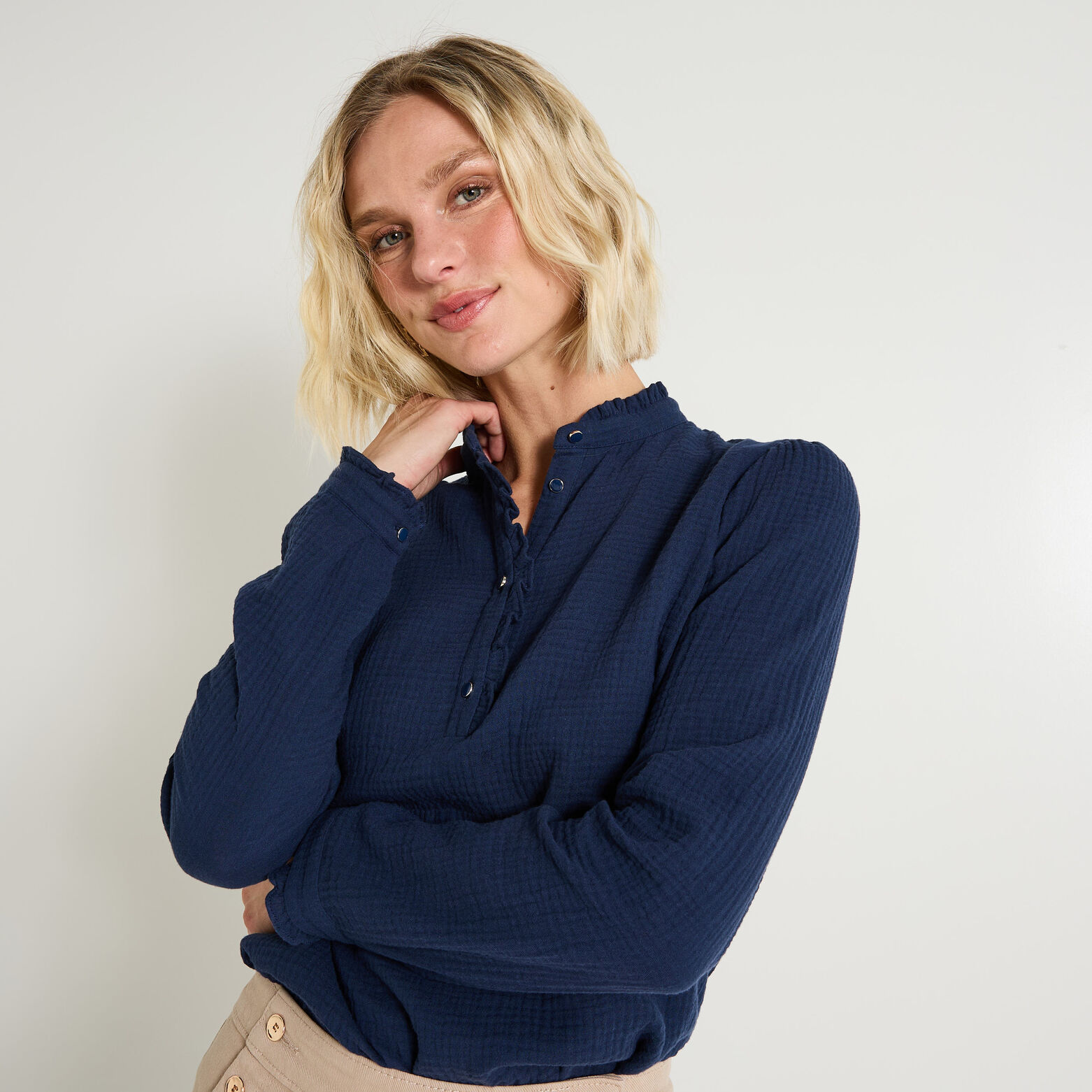 Blouse en gaze de coton femme