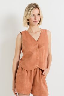 Gilet gaze de coton femme