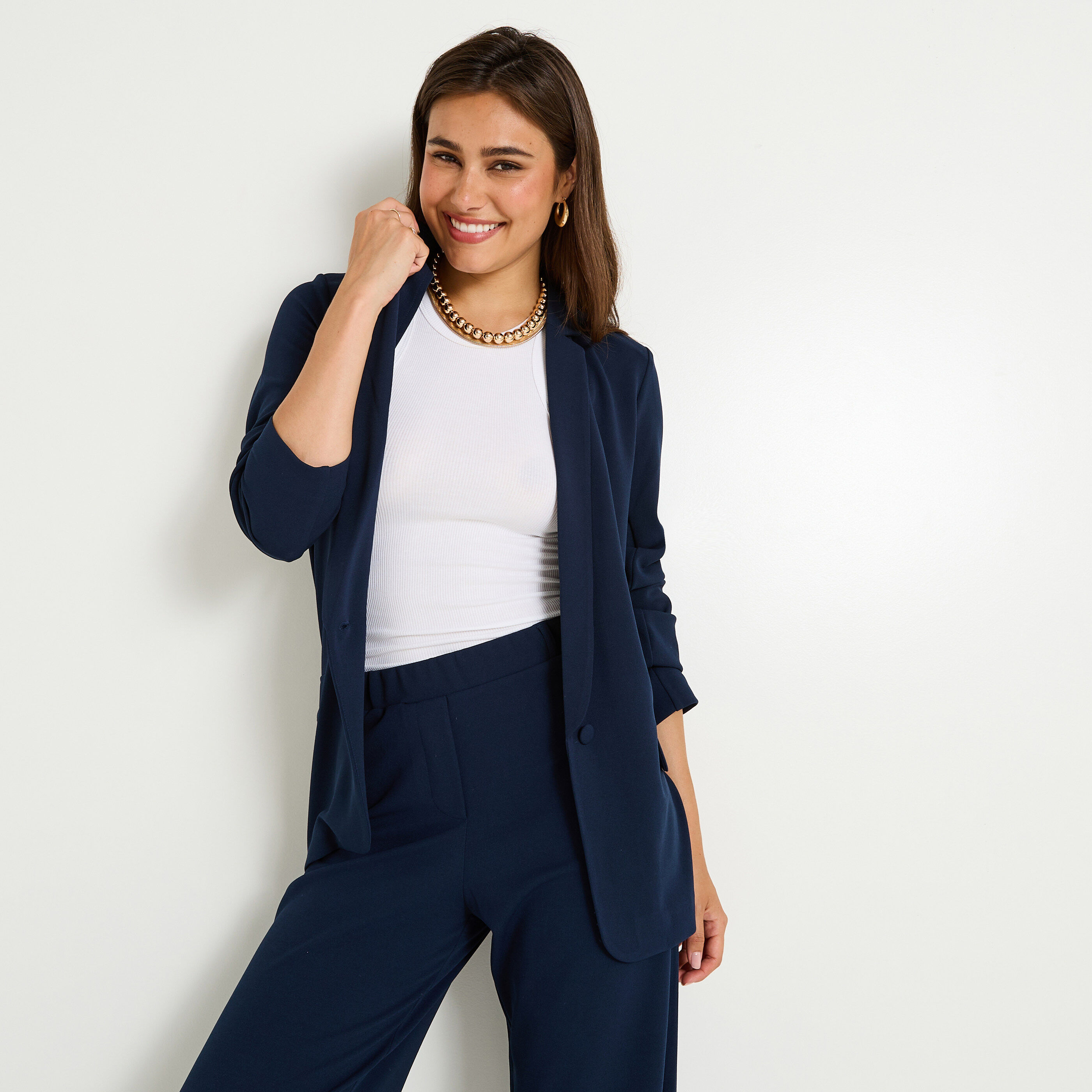 Blazer en maille fluide femme