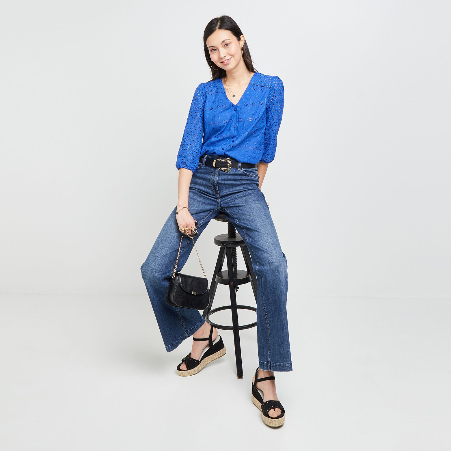 Blouse col V femme 