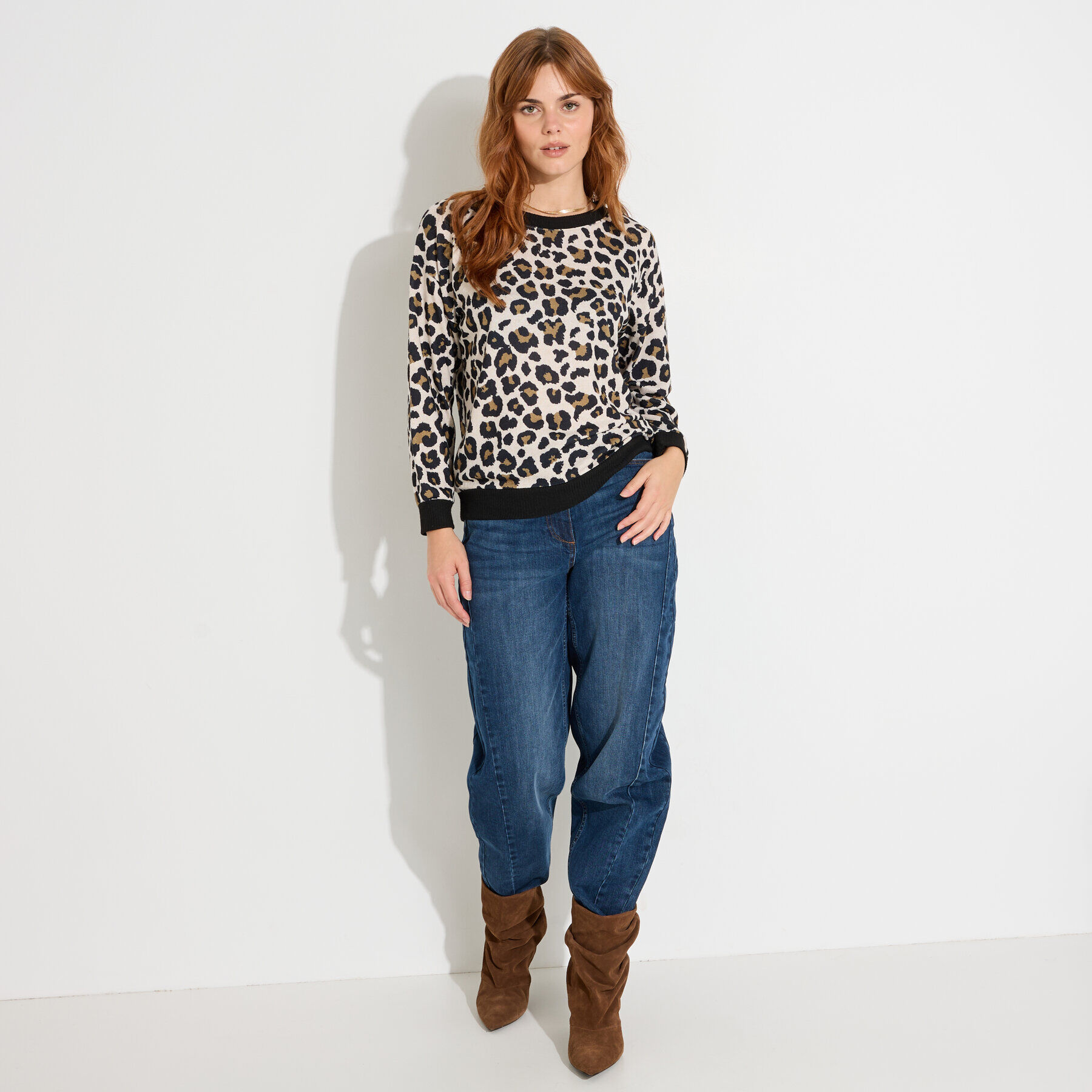 Sweat imprim&eacute; l&eacute;opard femme